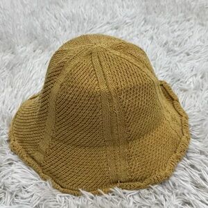 Women's Mustard Knit Bucket Hat